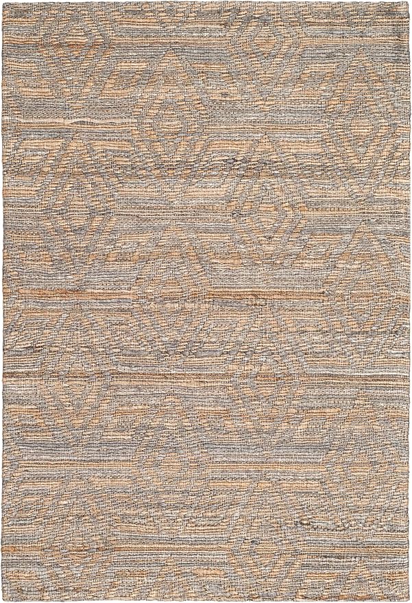 Cape Cod Collection Area Rug - 9' x 12', Grey & Sand, Handmade Flat Weave Jute