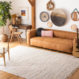 Rag Rug Collection Area Rug - 9' x 12', Ivory & Multi, Handmade Boho Stripe Cotton