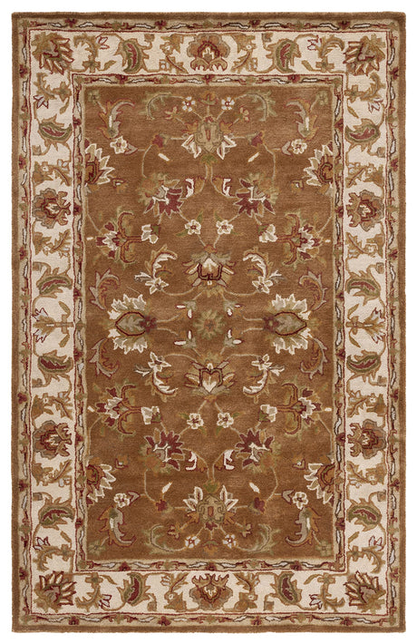 SAFAVIEH Heritage Collection Area Rug - 6' x 9', Mocha & Ivory, Handmade Traditional Oriental Wool, Ideal for High Traffic Areas in Living Room, Bedroom (HG816A)