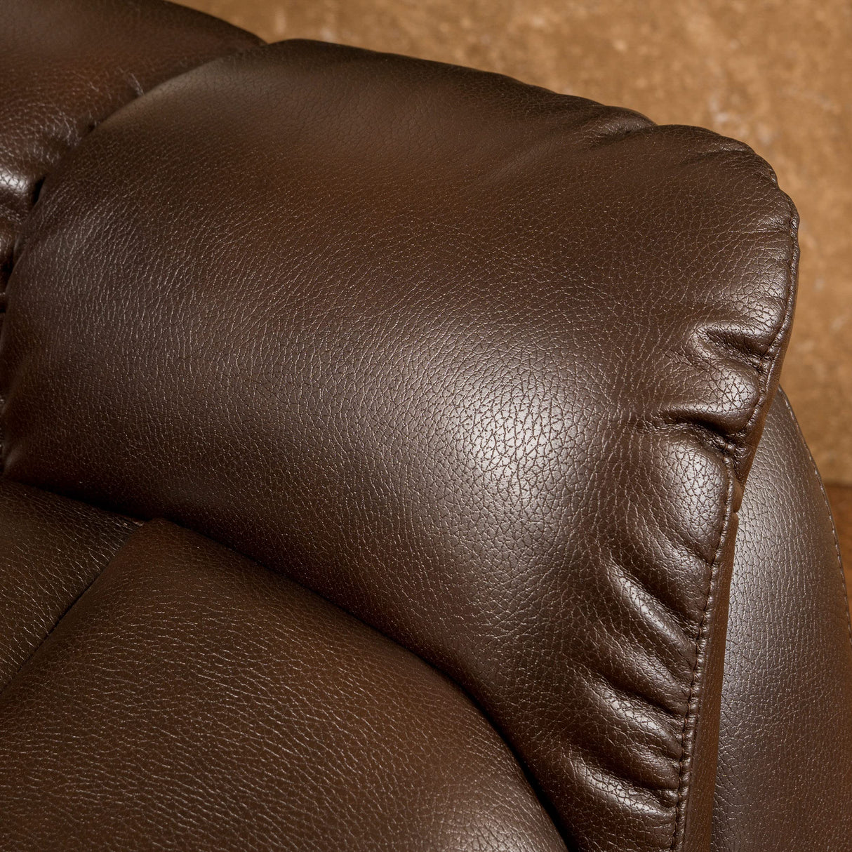 HOME Merit Faux Leather Glider Recliner Club Chair, Dark Brown