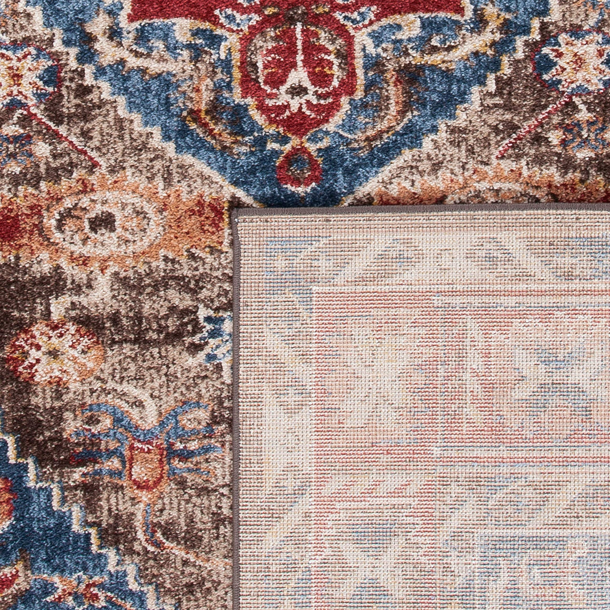 Bijar Collection 10' x 14' Brown / Royal BIJ621C Traditional Oriental Distressed Non-Shedding