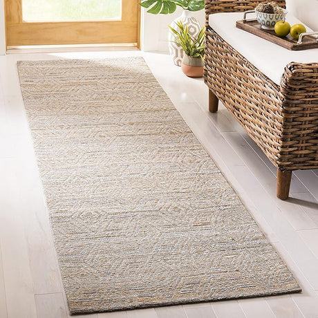 Cape Cod Collection Area Rug - 9' x 12', Grey & Sand, Handmade Flat Weave Jute