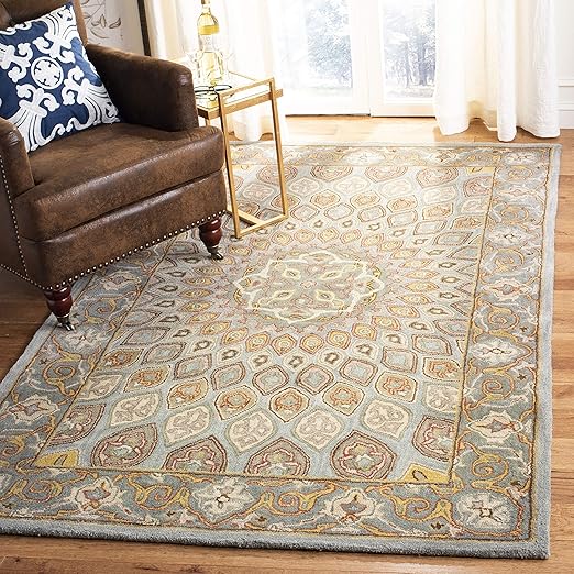 Heritage Collection Area Rug 9' x 12' - Light Brown & Grey Handmade Traditional Oriental Wool