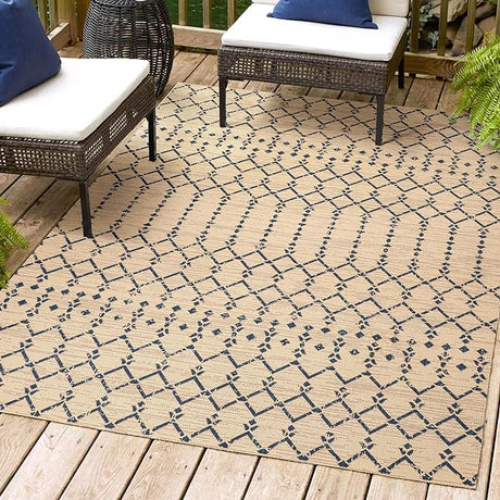 SMB108F-8 Ourika Moroccan Geometric Textured Weave Indoor Outdoor -Area Rug,