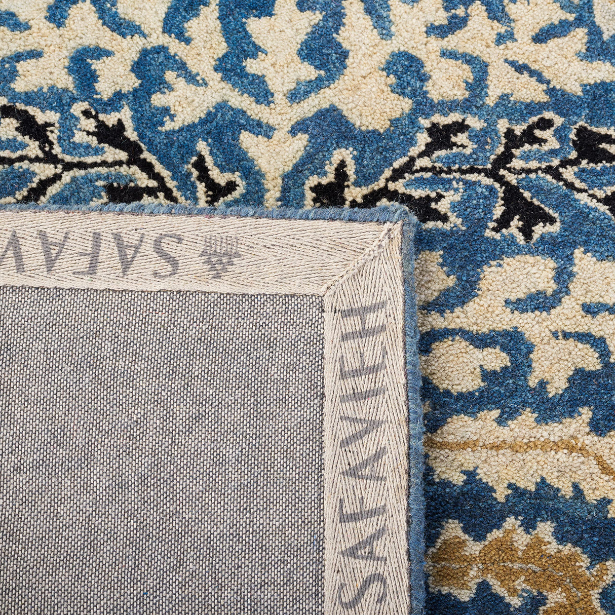 Antiquity Collection Area Rug 10' x 14' - Dark Blue & Multi Handmade Traditional Oriental Wool