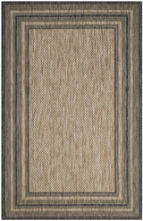 Courtyard Collection 4' x 5'7" Natural / Black CY8475 Indoor/ Outdoor Waterproof Easy-Cleaning