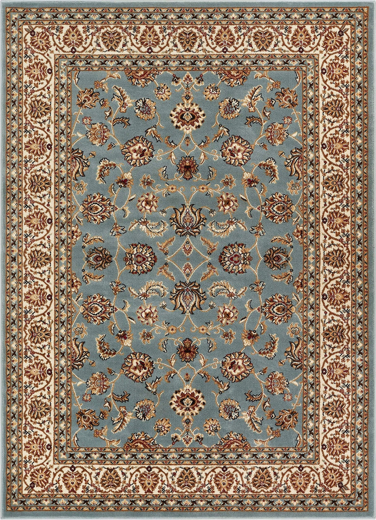 Barclay Collection Sarouk Light Blue 5x7 Area Rug - for Living Room, Bedroom, and Dining