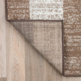 Contemporary Distressed Boxes Area Rug - Brown
