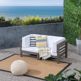 Great Deal Furniture Outdoor Sectional Loveseat Set - 2-Seater - Acacia Wood