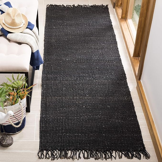 Natural Fiber Collection Accent Rug - 2'6" x 4', Ivory, Handmade Boho Fringe Woven Jute