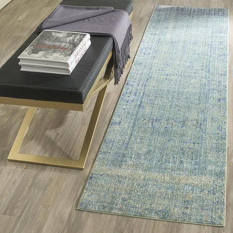 Mystique Collection Area Rug - 8' x 10', Green & Multi, Watercolor Overdyed Distressed