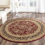 Lyndhurst Collection Area Rug - 10' x 14', Red & Black, Traditional Oriental Design,
