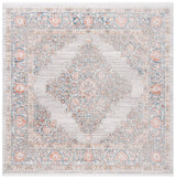 Shivan Collection 6'7" Square Grey / Rose SHV726F Shabby Chic Medallion