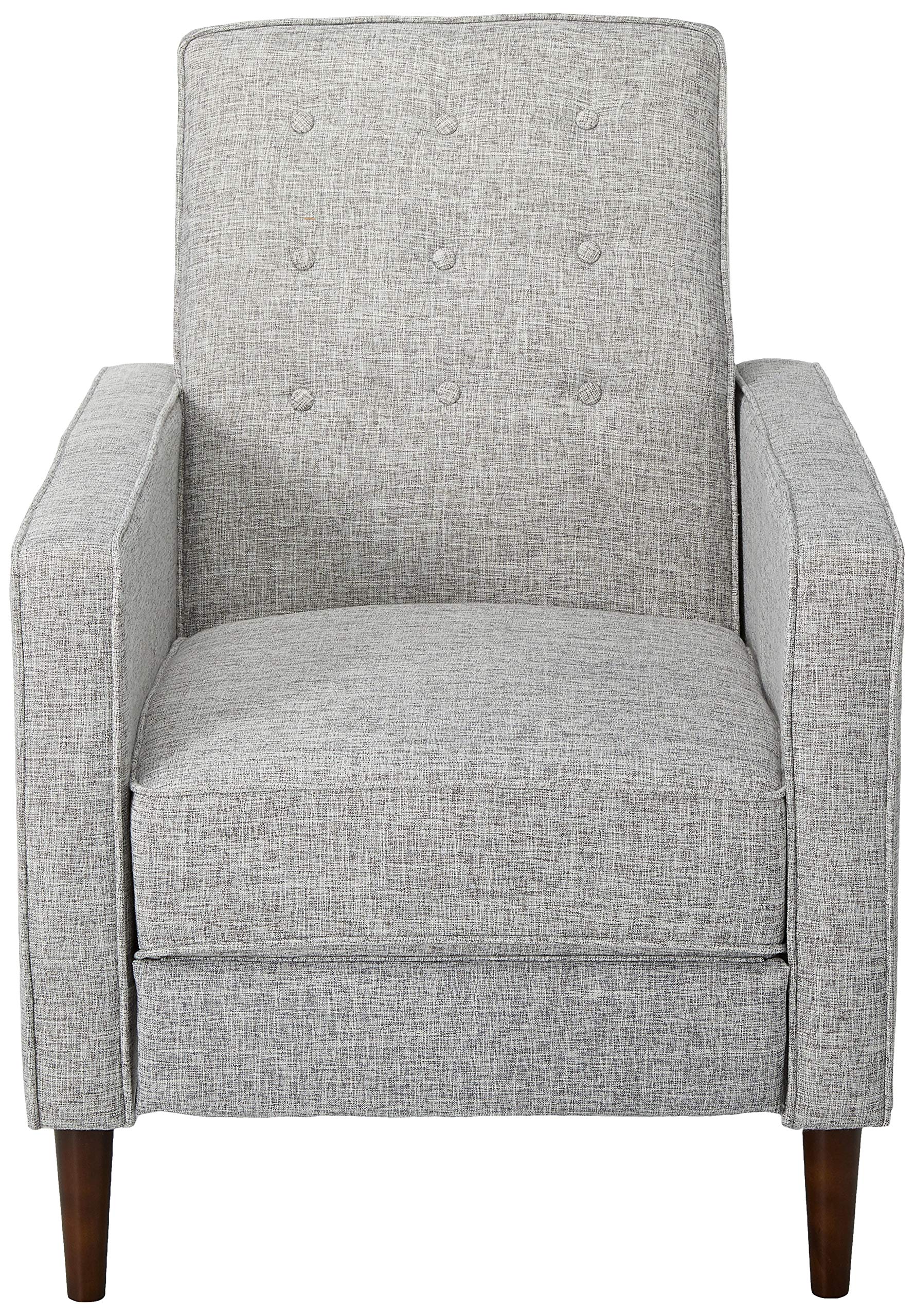 Knight Home Macedonia Mid Century Modern Tufted Back Fabric Recliner (Light Grey