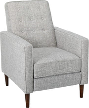 Knight Home Macedonia Mid Century Modern Tufted Back Fabric Recliner (Light Grey