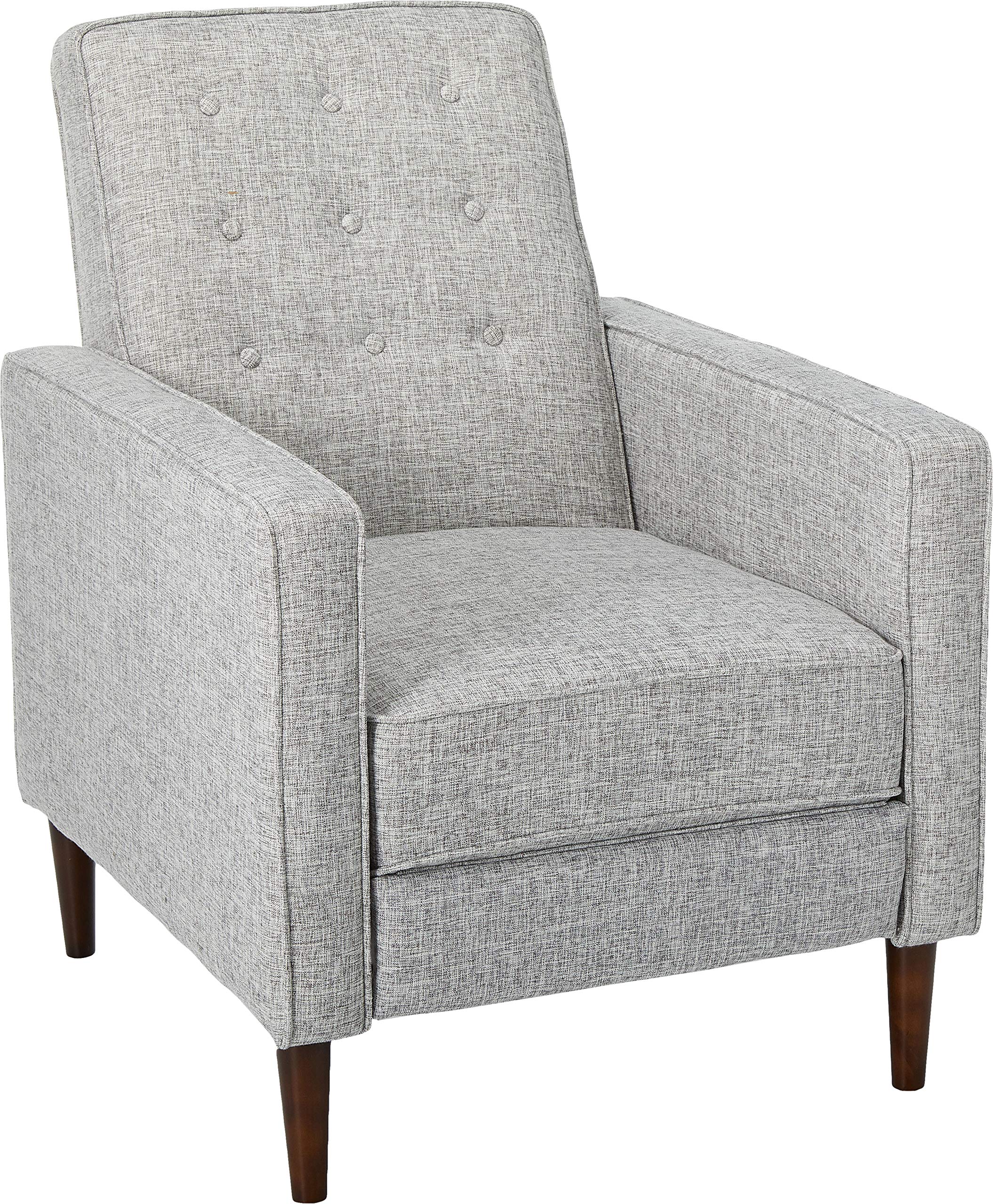 Knight Home Macedonia Mid Century Modern Tufted Back Fabric Recliner (Light Grey