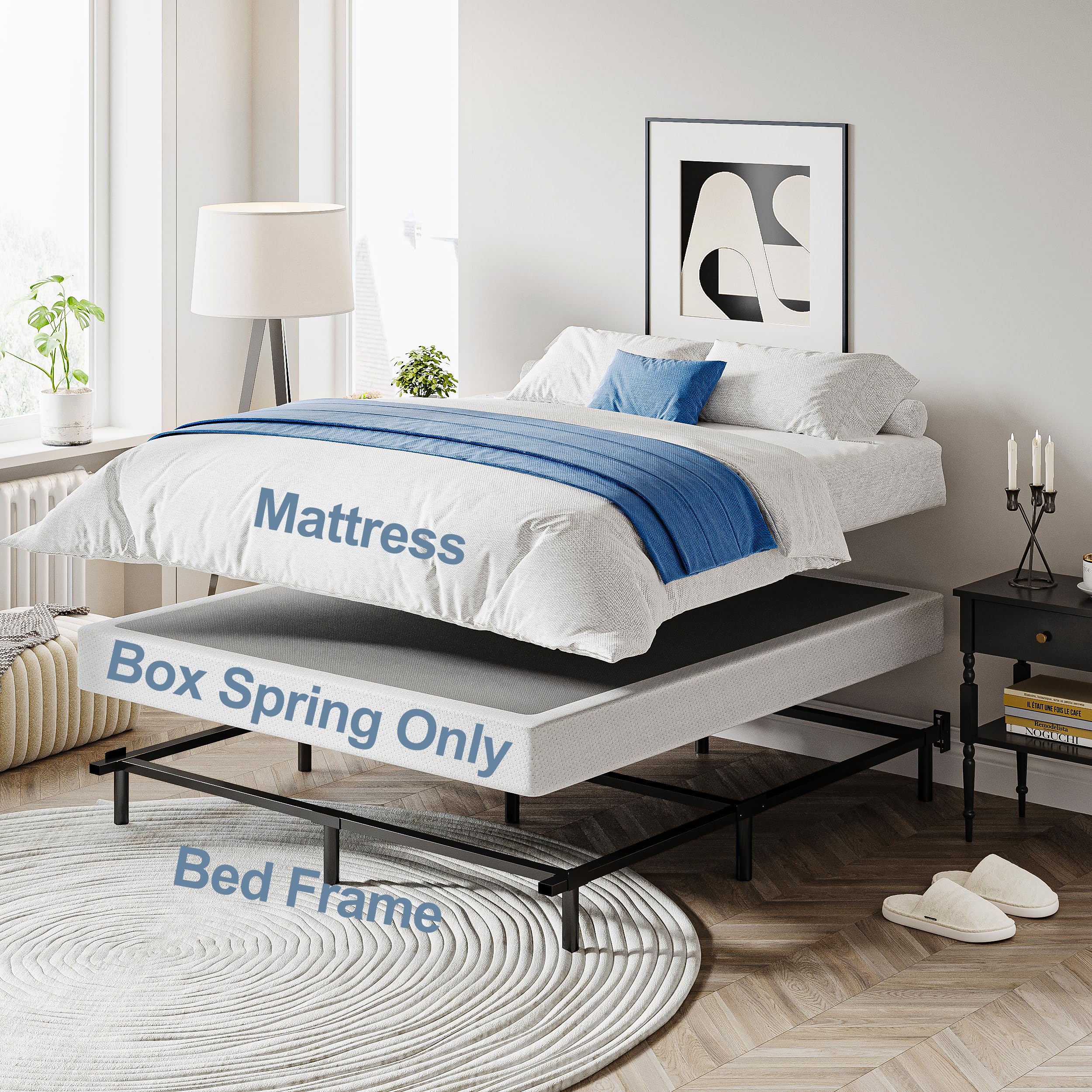 Queen-Box-Spring, 9 inch Box Spring for Queen Bed