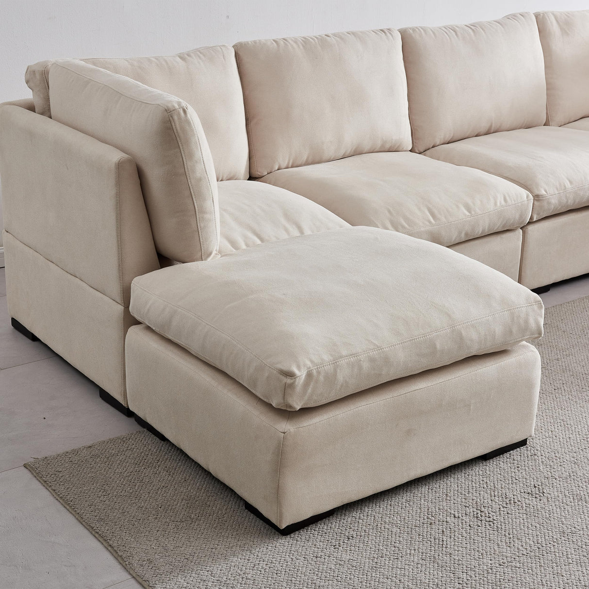 Modular Down Feather Filled Cloud Deep Seat Sectional Sofa Couch W/Reversible Chaises