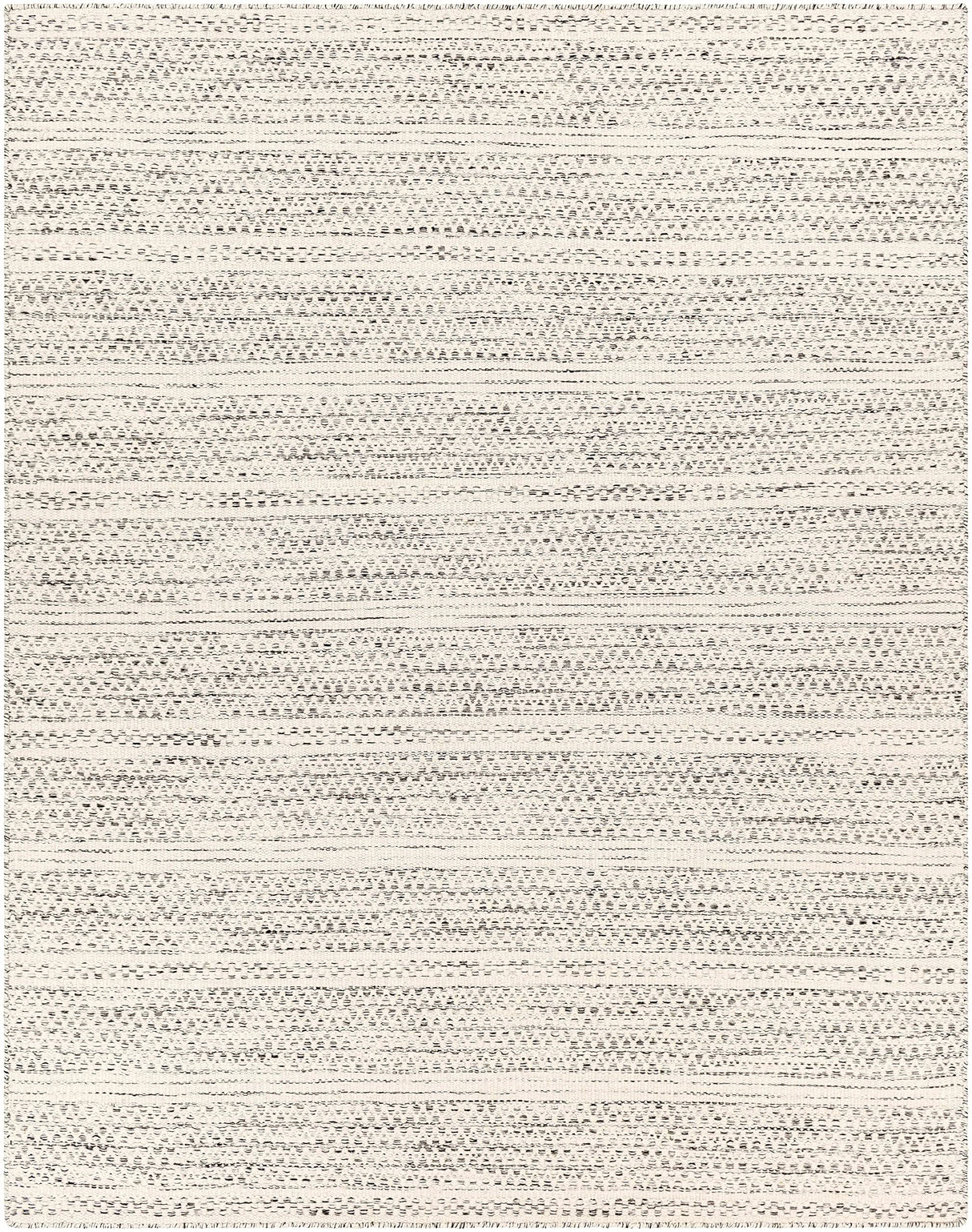 Hauteloom Williford Boho Hand Woven Wool Natural Fiber Soft Area Rug for Living Room, Bedroom, Dining Room- Traditional Farmhouse High Pile Braided Carpet - Black, Cream, Beige - 5' x 7'6" (5x7)