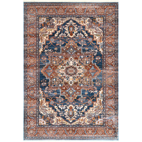 Jullian Vintage Floral Area Rug , 3' x 5', Rust, Rectangular