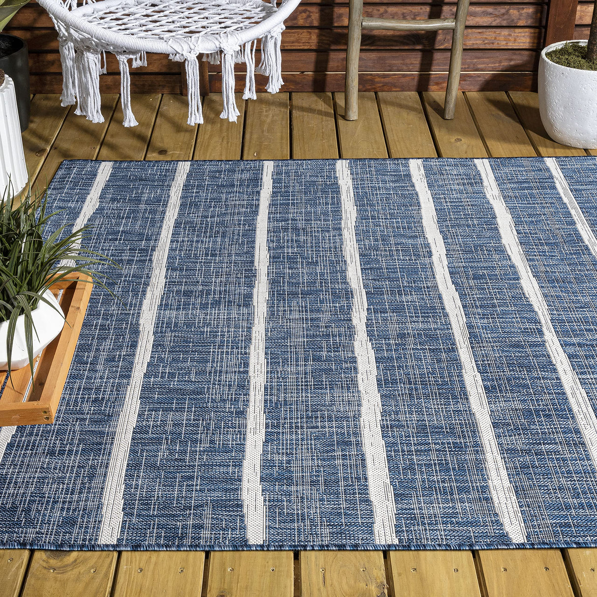 SMB125C-8 Colonia Berber Stripe Indoor Outdoor Area-Rug Bohemian Contemporary Easy