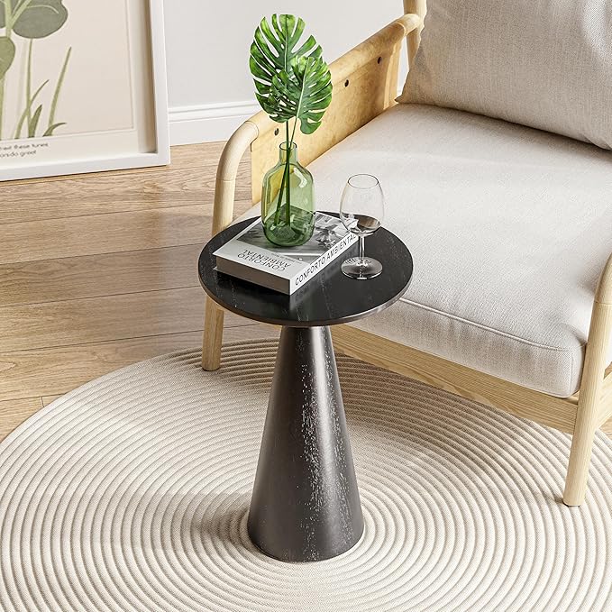 Farmhouse Pedestal Small End Table Round Martini Table Wood Plant Stand Rustic