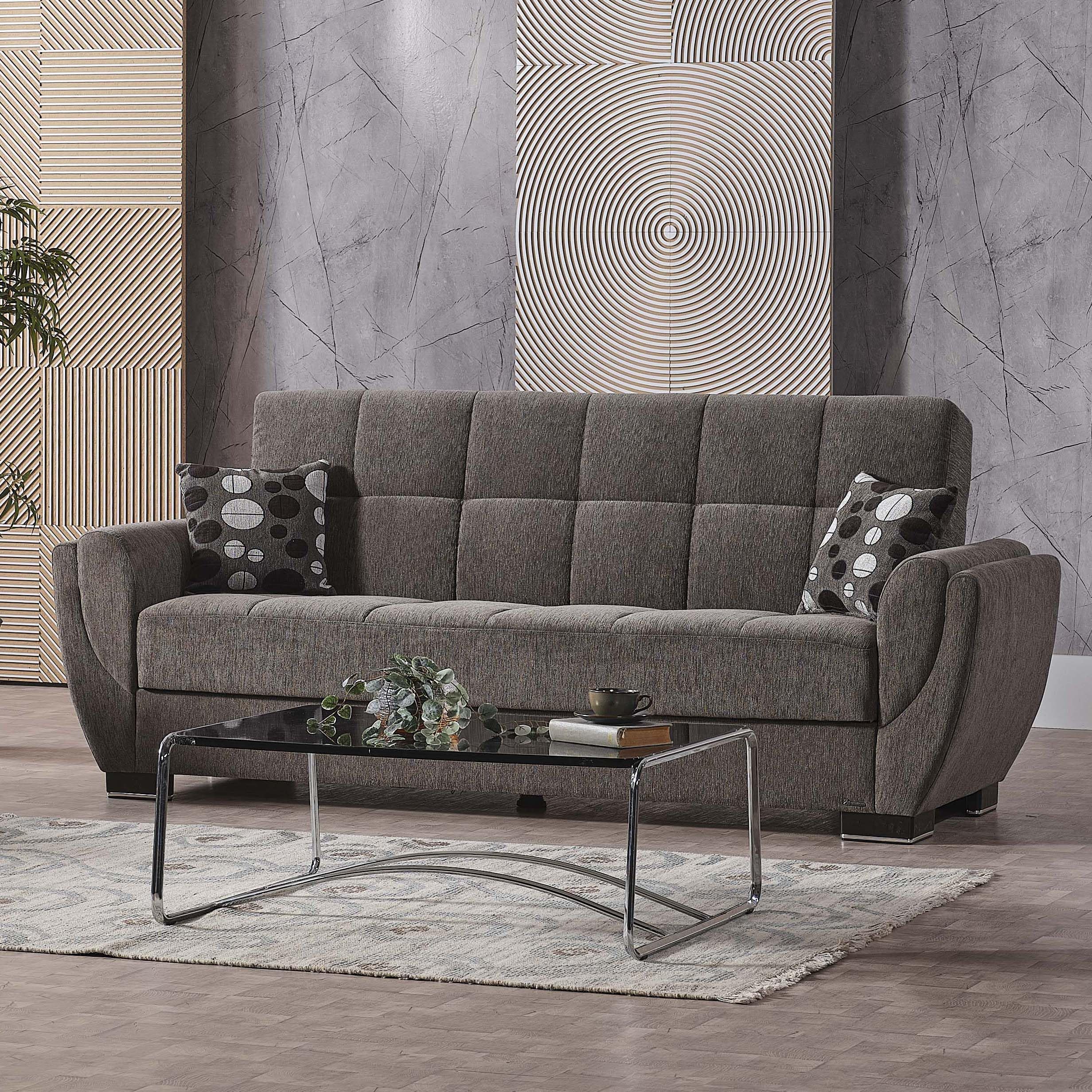 95" Convertible Sofa Bed with Storage, Firm, Fabric, 3 Seater