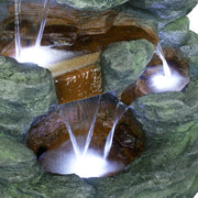 TZL274 Outdoor Floor Cascading Stone Fountain w/LED Lights