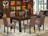 Lismore 7 Piece Modern Dining Set Consist of a Rectangle Rustic Wood Wooden