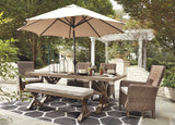 Beachcroft Modern Farmhouse Outdoor Dining Table with Porcelain Top