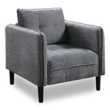 Wraith Modern Biscuit Tufted Fabric Upholstered Chair with Loose Pillow Back