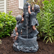 Boy and Girl Water Outdoor Fountain