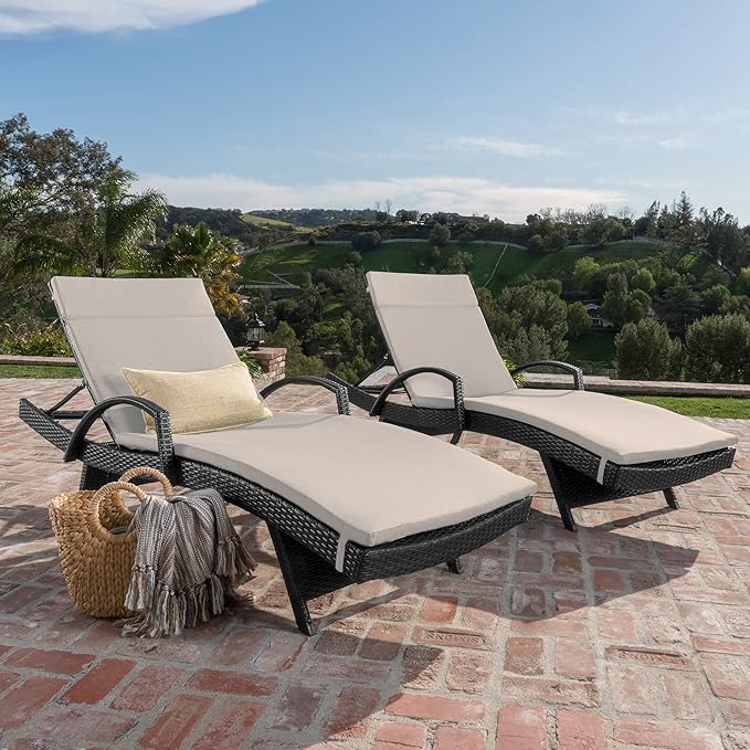 Christopher Knight Home Salem Outdoor Wicker Adjustable Chaise Lounge with Arms
