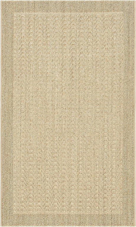 Palm Beach Collection Area Rug - 8' x 11', Silver, Sisal & Jute Design, Ideal for High Traffic