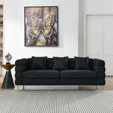 Black Sofa Set Living Room Furniture Sets, Comfy Couch and Loveseat