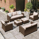 Patio Furniture Set, 5 Pcs Wicker Outdoor Conversation Set