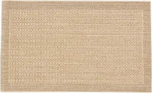 Palm Beach Collection Area Rug - 8' x 11', Silver, Sisal & Jute Design, Ideal for High Traffic