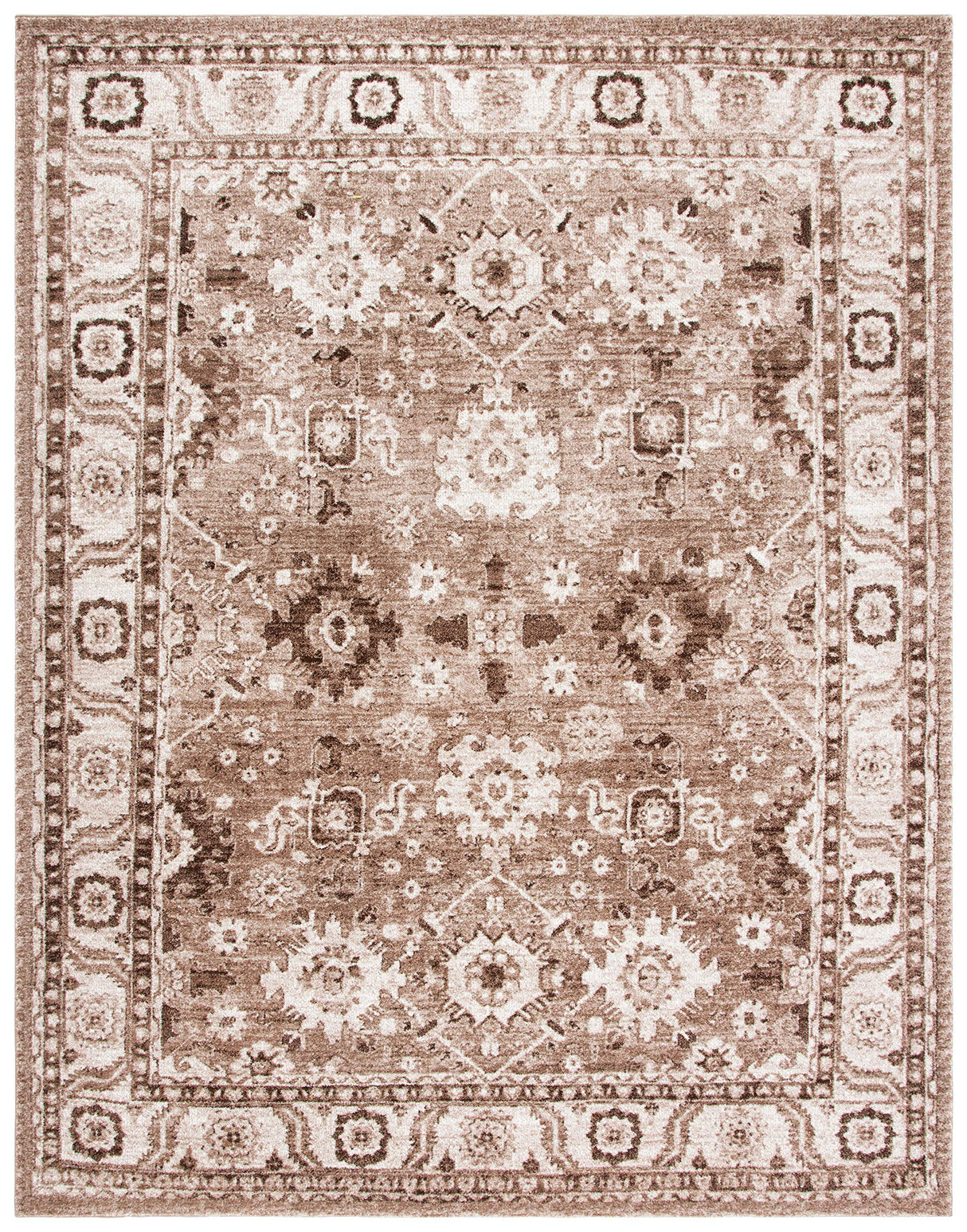 SAFAVIEH Vintage Hamadan Collection Area Rug - 8' x 10', Taupe, Oriental Traditional Persian Design, Non-Shedding & Easy Care, Ideal for High Traffic Areas in Living Room, Bedroom (VTH214T)