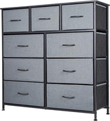 Tall Dresser for Bedroom with 9 Drawers, Storage Dresser Organizer Unit