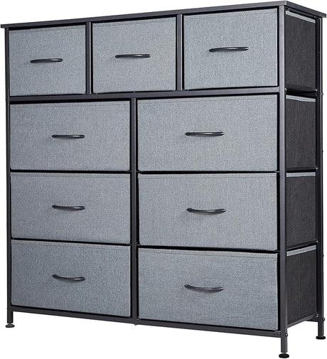 Tall Dresser for Bedroom with 9 Drawers, Storage Dresser Organizer Unit