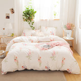 Botanical Floral Comforter Set Pink Flowers Comforter Set Pink Lavender Flowers Printed
