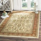 Lyndhurst Collection Area Rug - 10' x 14', Ivory & Rust, Traditional Oriental Design