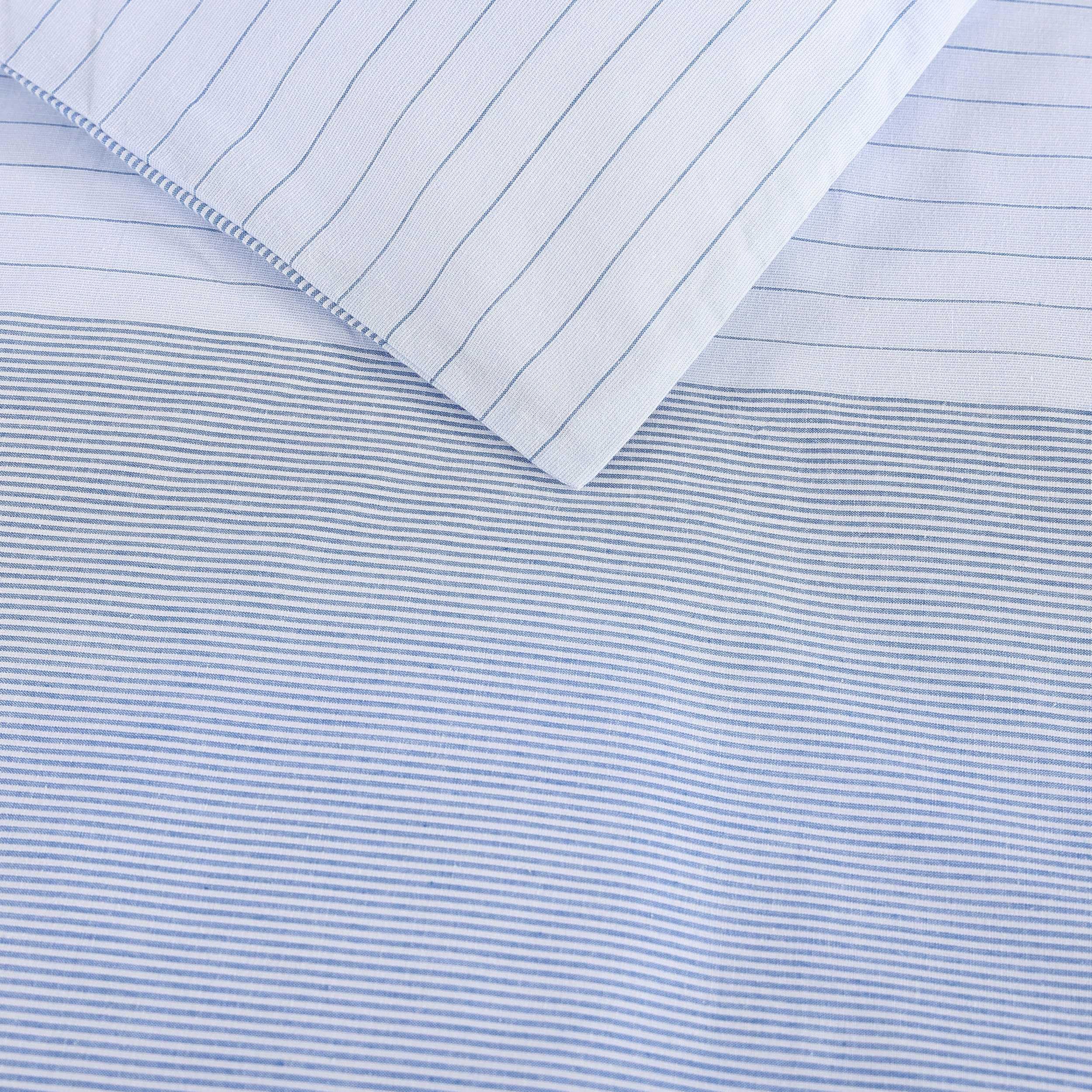 King Comforter Set - Modern Stripe White with Matching Sham