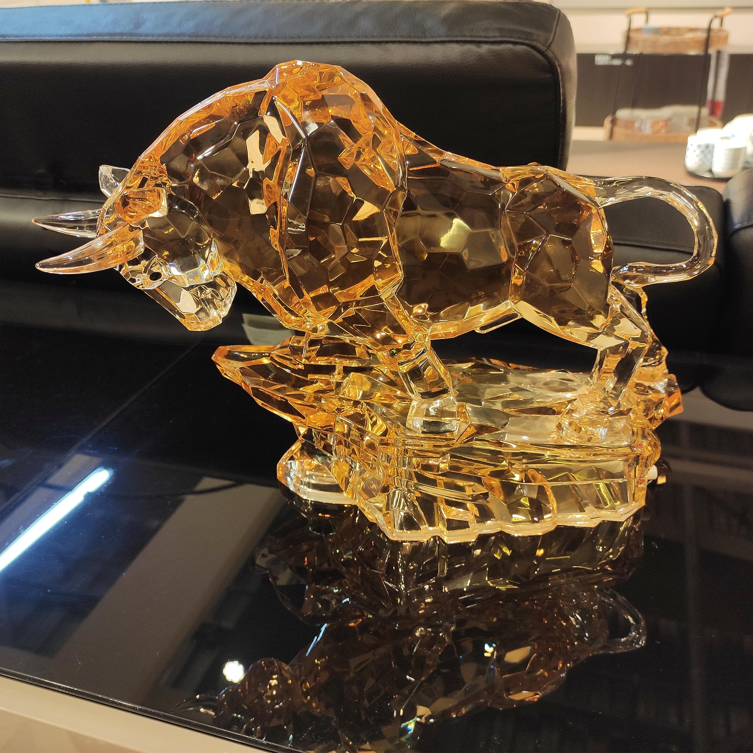 Acrylic Bull Statue Wall Street Bull Statue Sculpture Stock Market Charging