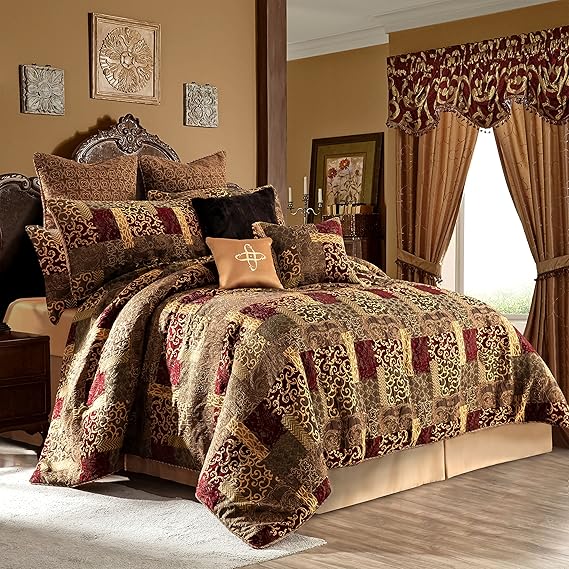 9-Piece Jacquard Luxury Patchwork Comforter Set - King