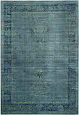 Vintage Collection Area Rug - 10' x 14', Turquoise & Multi, Oriental Distressed Viscose Design
