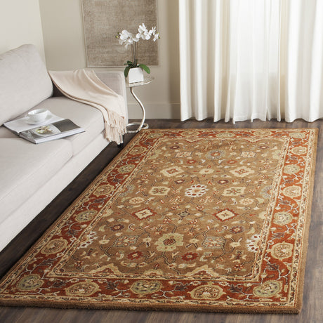 SAFAVIEH Heritage Collection Accent Rug - 3' x 5', Moss & Rust, Handmade Traditional Oriental Wool, Ideal for High Traffic Areas in Entryway, Living Room, Bedroom (HG952A)