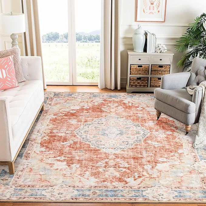 5'x7' Area Rugs Green Machine Washable Rugs Living Room Rugs Boho Area Rug