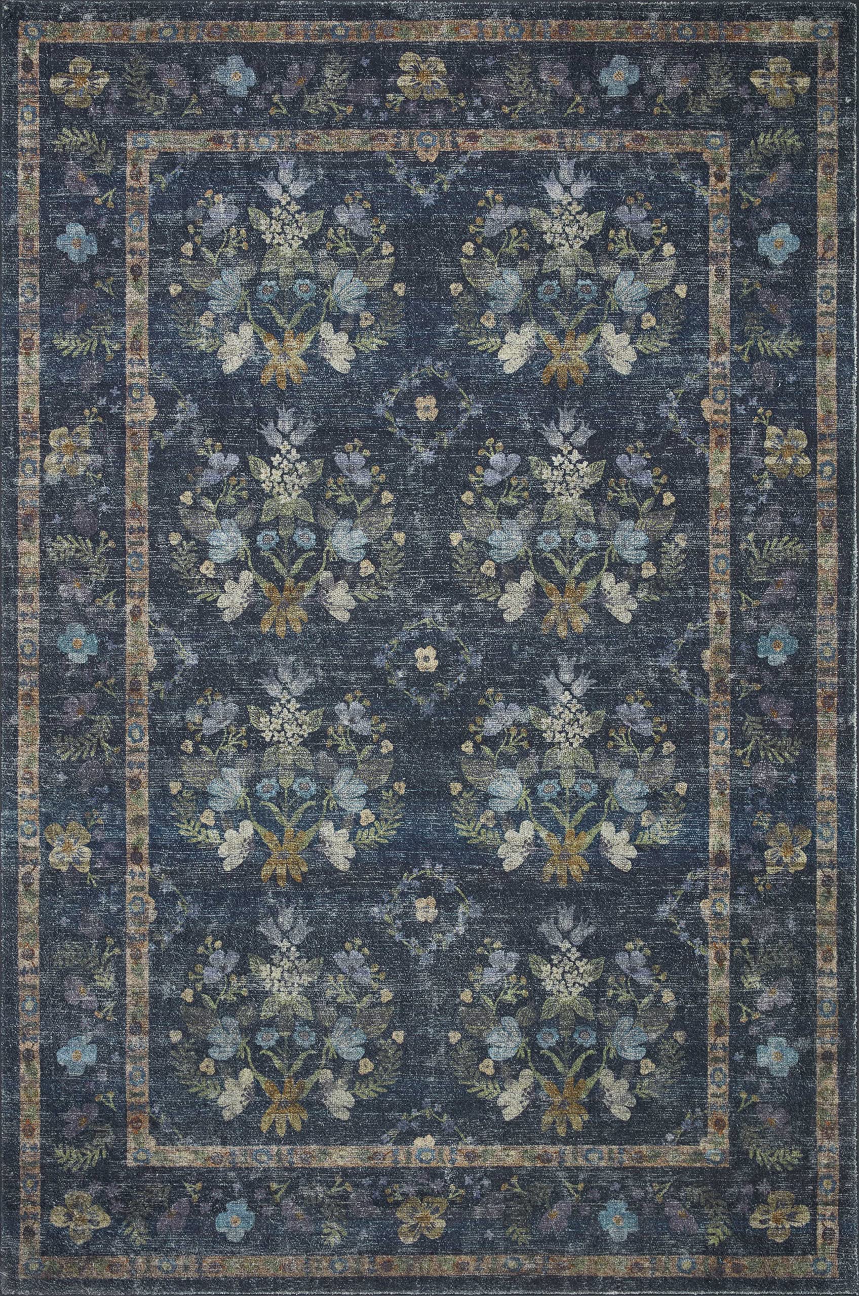 Rifle Paper Co. x Loloi Courtyard Collection COU-04 Navy 5'-0" x 7'-6" Area