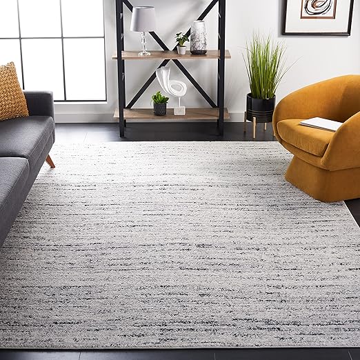 Adirondack Modern Abstract Area Rug - 10' x 14' Black & Silver